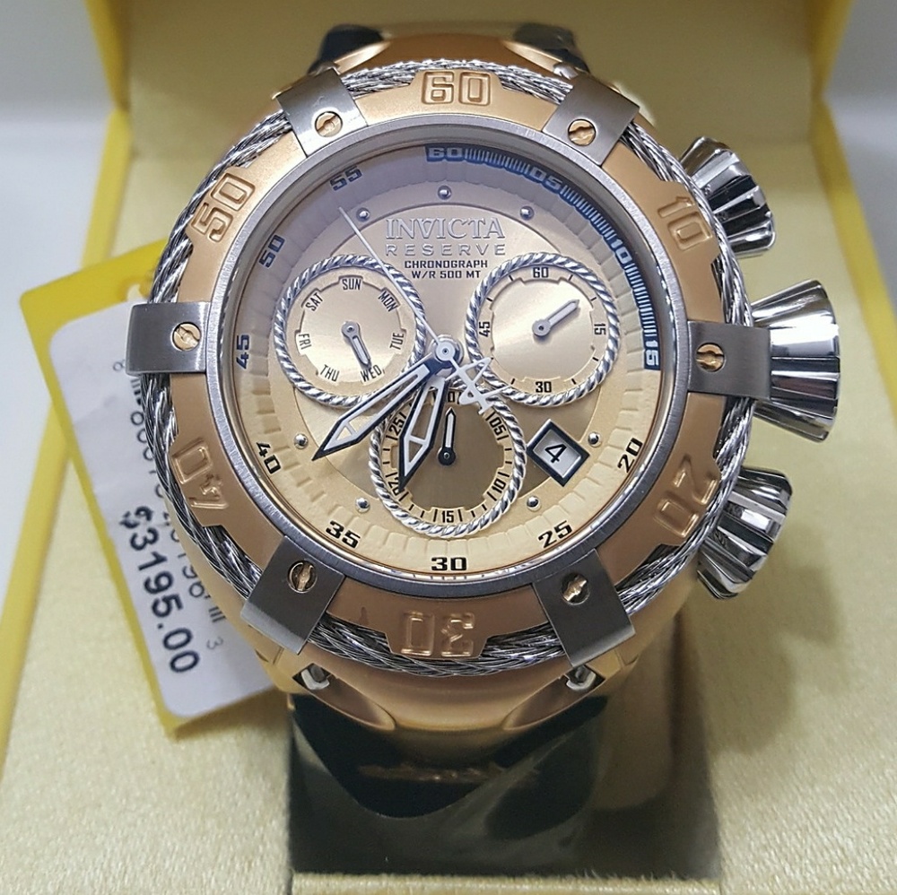New Invicta swiss Chronograph 18k wires Men watch